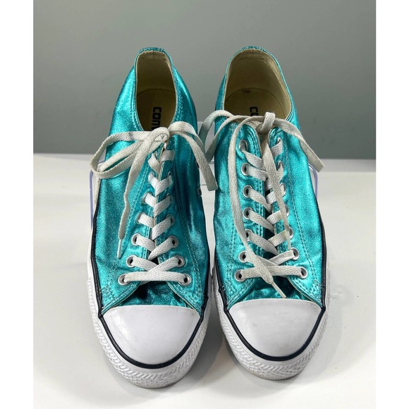 Converse Shoes - Converse Chuck Taylor All Star Ox Metallic Aqua Sneakers Size 11